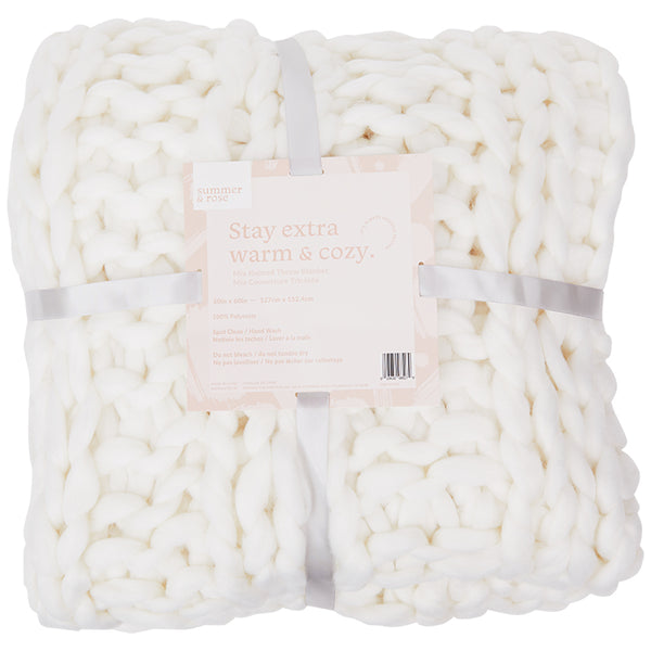 Mia Knitted Throw Knit Blanket Summer Rose – Summer and