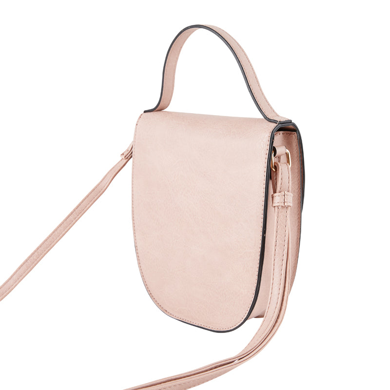 Vegan Leather Crossbody Bag In Pink