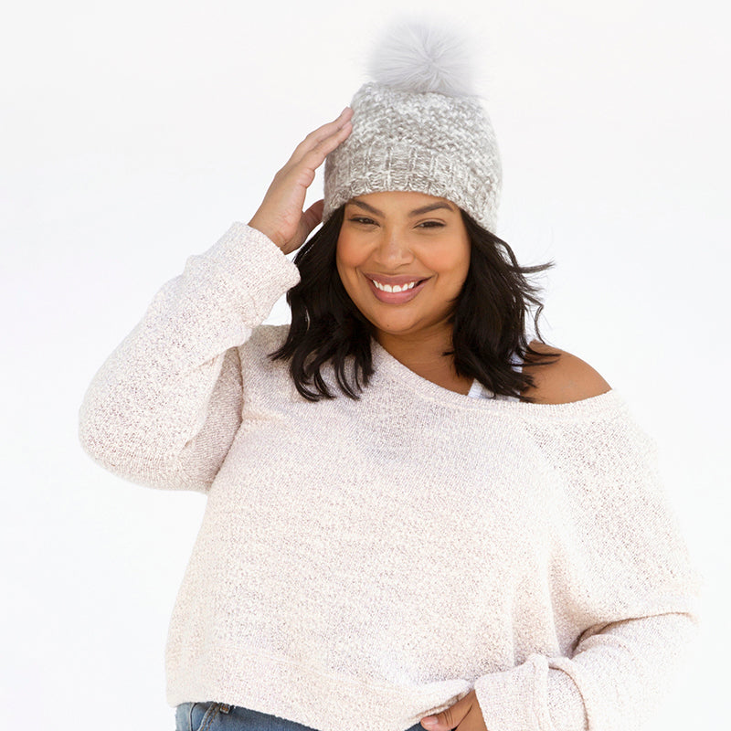 Fuzzy Beanie - White