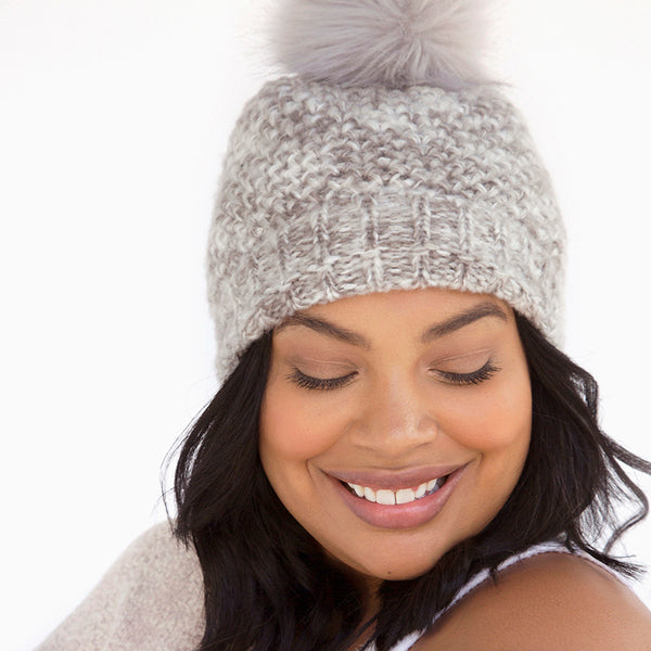 Marled Beanie with Pom