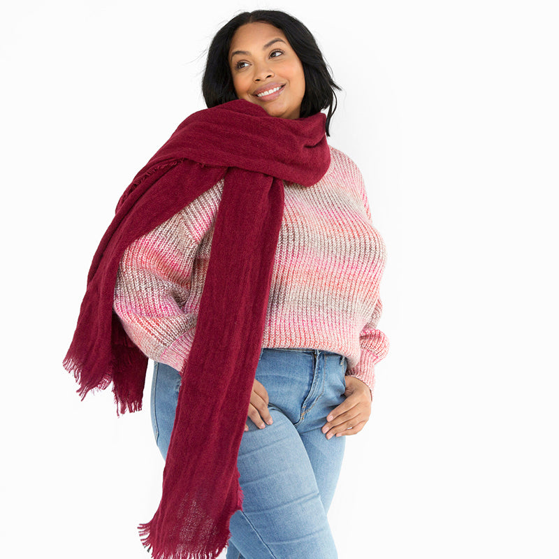 Burgundy Oversized Scarf