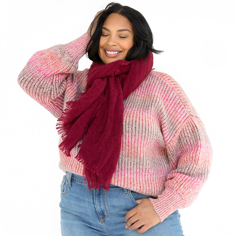 Burgundy Oversized Scarf